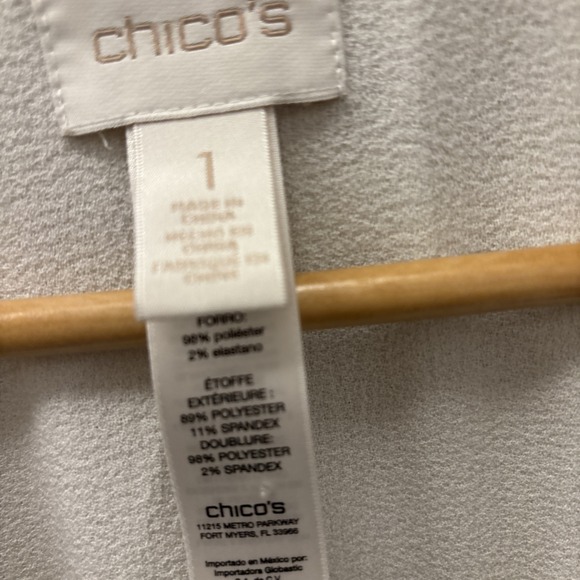 Chico's Faux Suede Open Front Light Gray Jacket Size 8/10 Medium Chico's Size 1 - Picture 4 of 15